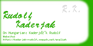 rudolf kaderjak business card